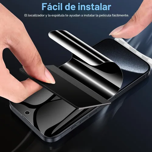 Vista 6 de LYWHL Paquete de 2 protectores de pantalla de privacidad para iPhone 15 / iPhone 15 Pro [como la sensibilidad táctil original], película privada