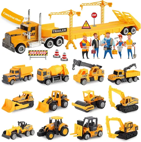 Vista 10 de Oriate Juguetes de granja para niños, juego de vehículos tractores realistas, juego de autos fundidos a presión, mini animales de granja educativos