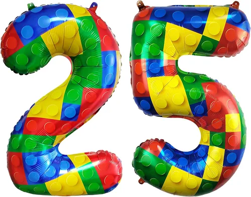 Vista 15 de Globo grande de 32 pulgadas de bloque de construcción número 0 globo grande