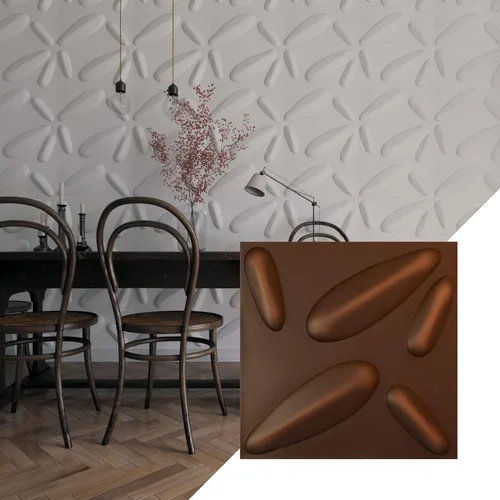 Vista 33 de Ekena Millwork 19 5/8 pulgadas de ancho x 19 5/8 pulgadas de alto, pétalo EnduraWall decorativo 3D, cobre envejecido (cubre 2.67 pies cuadrados).