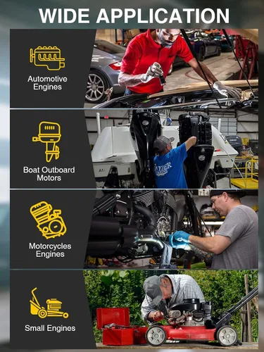 Vista 7 de AZUNO Probador de compresión automotriz, medidor de compresión digital de 200 PSI para cilindro de motor de gasolina, kit de probador de compresión