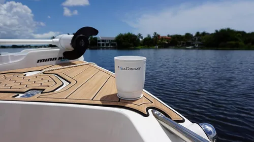 Vista 6 de E-Sea Cup Original-(Blanco). Soporte para tazas montado con succión resistente. Perfecto para barcos, tablas de remo y mucho más