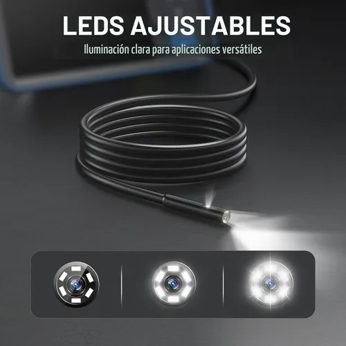 Vista 5 de Endoscopio de doble lente con luz, boroscopio mecánico automotriz Teslong