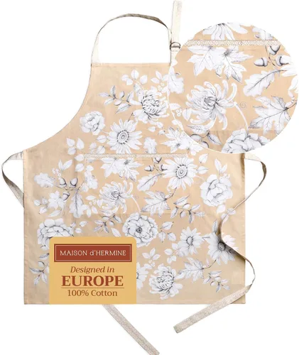 Vista 608 de Maison d' Hermine Delantales para mujer con bolsillo, 100% algodón (27.50 x 31.50 pulgadas)