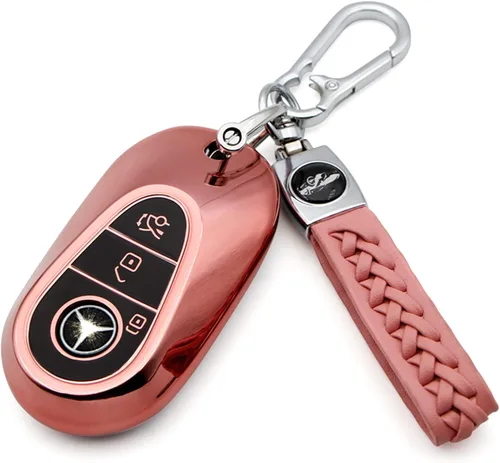 Vista 25 de Creativity Funda para llave de Mercedes Benz. Hermosa funda de TPU compatible con CLS CLK AMG ML C CL E S SL SLK G GLC GLE GLS M R Smart Remote Key