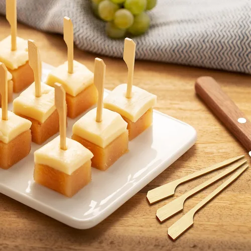 Vista 5 de Chengu - 500 pinchos de paleta de madera de 3.5 pulgadas, palillos de bambú para aperitivos de alimentos, palillos de madera de bambú