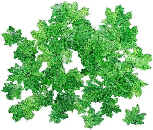 Vista 10 de Hojas de otoño comestibles doradas, 90 piezas para cupcakes, hojas de arce de otoño, oblea, papel de arroz, decoración de alimentos, mezcla de 2