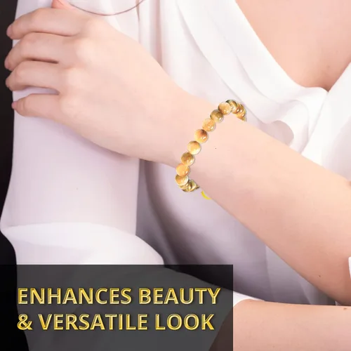 Vista 256 de Adjustable Crystal Bracelet – Gemstone Bead Bracelet with Adjustable Macrame String – Chic Gemstone Bracelet for Men and Women – 8mm Round Healing