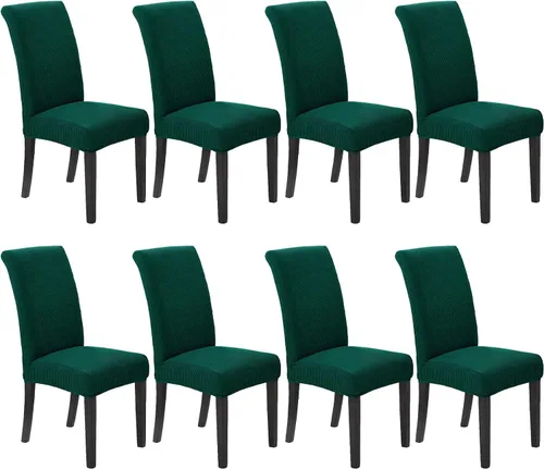 Vista 40 de Juego de 2 fundas para sillas de comedor, fundas elásticas para sillas de comedor, fundas para sillas de cocina de jacquard texturizadas, decoración