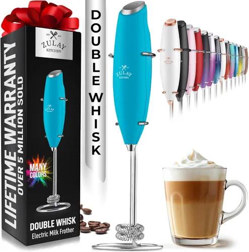 Vista 227 de Zulay Milk Boss Espumador de leche potente manual, hace espuma para latte, batidor para mezclar bebidas, café, miniespumador para capuchino, frappé