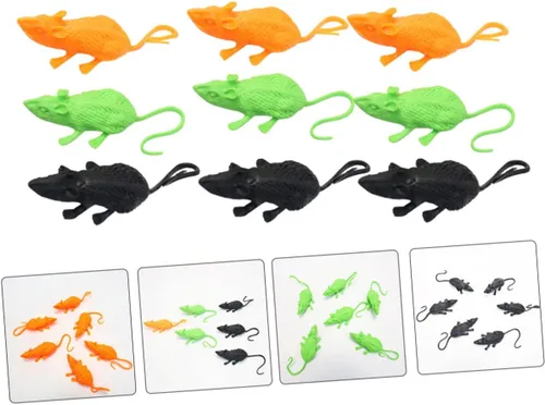 Vista 6 de BESTonZON 18pcs Artificial Mice Halloween Props Realistic Prank Mice Decorations for Party and Haunted House Soft Fake