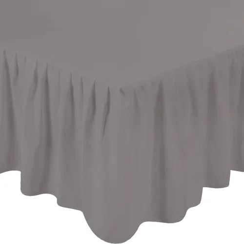 Vista 12 de 1Pc Ruffled Bed Skirt Twin Size Black Color 14 Inch Drop 600 Thread Count Dust Ruffle with Platform, Wrinkle and Fade Resistant Negro