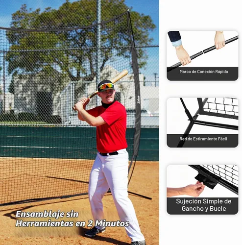 Vista 5 de ZELUS Baseball Net, Backstop Net for Baseball, Softball, Lacrosse, Soccer Negro