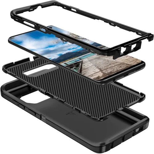 Vista 6 de Funda para Galaxy S10, [sin protector de pantalla] resistente a prueba de golpes, polvo y caídas, 3 capas de protección completa del cuerpo, funda