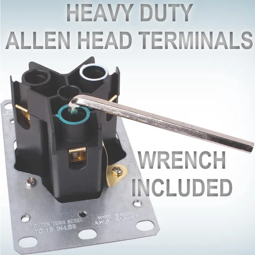 Vista 2 de Toma de corriente resistente de 30 amperios 110 V RV con terminales de cabeza Allen, certificación UL, NEMA TT-30R 120V, receptáculo de pared
