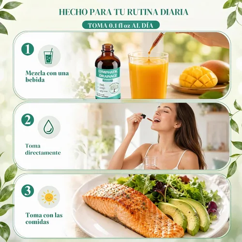 Vista 5 de Gotas de drenaje linfático, sin alcohol, 4 oz (4.1 fl oz)