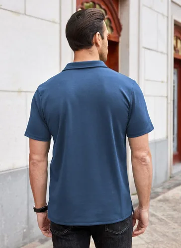 Vista 4 de Tinkwell Polo para hombre con bolsillo Dri Fit de manga corta para golf