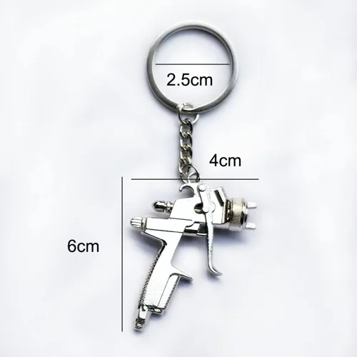 Vista 2 de Llavero de pistola de agua de metal para lavado de coches, modelo de pistola de agua a presión, llavero colgante de regalo de fiesta (1,1)