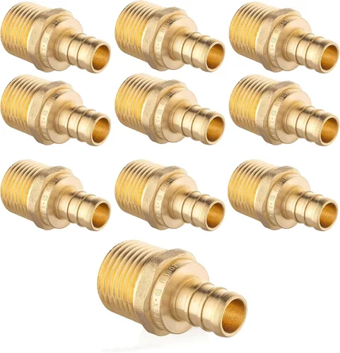 Vista 7 de EFIELD PEX - Juego de 2 adaptadores roscados macho de 1/2 pulgadas x 1/2 pulgadas, ASTM F1807, certificado UPC, NSF/ANSI 61 LF Brass,ASTM