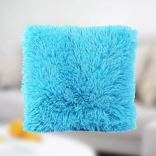 Vista 7 de Healifty 2pcs Deluxe Throw Cover Cushion Shell Case Sofa Crystal, azul para almohada decorativa Felpa Dormitorio número
