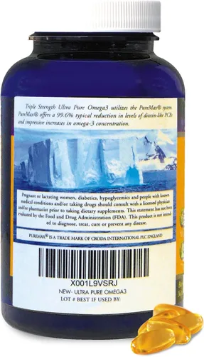 Vista 3 de Aceite de pescado Omega 3 DPA 2,900 miligramos de triple fuerza ultra puro concentrado, EPA-DPA-DHA, cápsulas blandas - 30 porciones