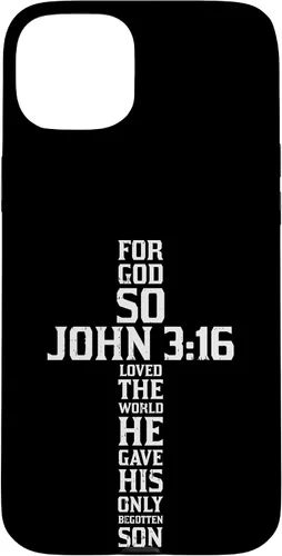 Vista 9 de iPhone 16 Cross John 3:16 Verso Biblia Dios Jesús Fe Cristiano Estuche de regalo