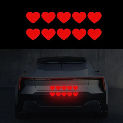 Vista 16 de 10 calcomanías de vinilo de corazón para automóviles, cubierta reflectante de alta intensidad para arañazos, calcomanías para parachoques de Azul