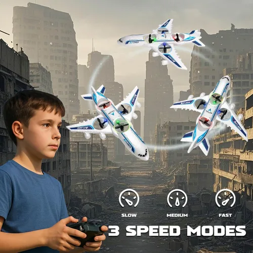 Vista 10 de RC Drone Control Remoto Avión RC Aviones 2.4GHz Foam V17 Jet Fighter Stunt, 360° resistente a caídas Stunt Spin Luz remota Avión RC con 2