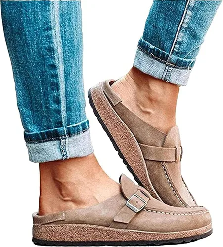 Vista 6 de DOIX Mocasines planos para mujer, informales, cómodos, de gamuza, sin cordones, con puntera cerrada, para caminar, para verano, hogar, oficina