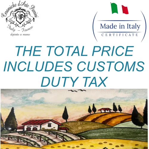 Vista 3 de CERAMICHE D'ARTE PARRINI - Jarra de arte de cerámica italiana vid tarro de vino cerámica decorado blanco rústico desgastado pintado a mano hecho