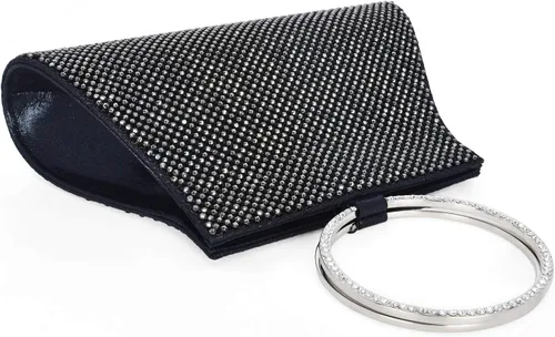 Vista 4 de Bolso de mano de cristal para novia y dama de honor, elegante bolso de noche para mujer