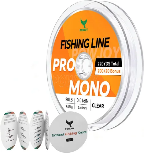 Vista 27 de Monofilament Fishing Line, Invisible Nylon Wire, Knot Guide Cards Transparente