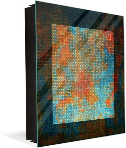 Vista 11 de Concept Crystal Gabinete decorativo de almacenamiento de llaves con tablero blanco de vidrio K10A: pestillo antiguo sin entrada