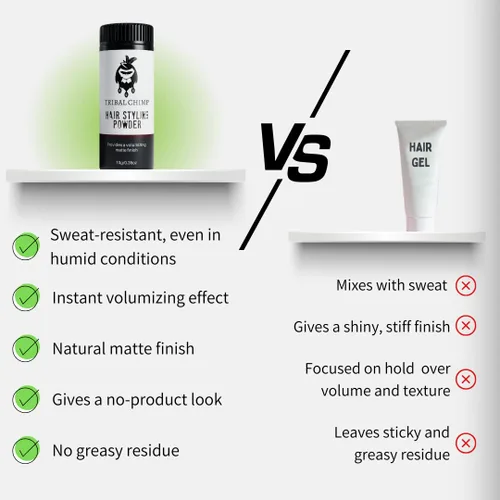 Vista 6 de Tribal Chimp Polvo para peinar el cabello, voluminizador de cabello invisible durante todo el día y polvo de textura para hombres y mujeres, polvo
