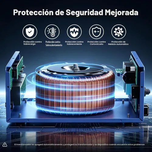 Vista 5 de Transformador Automático Convertidor de Voltaje de 5000W, Transformador Convertidor de Potencia de Alta Resistencia con Paso Hacia Arriba/Hacia