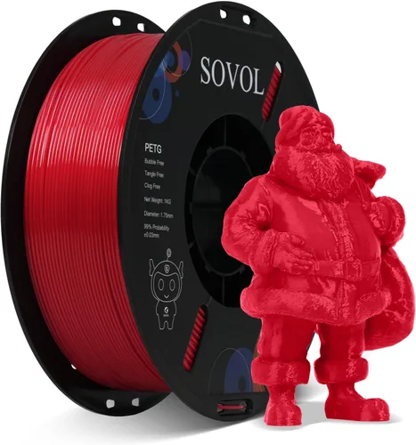 Vista 17 de Sovol Materiales de impresión 3D del filamento 5.74 ft m 2.2 lbs de PETG de Alta precisión, fuerte dureza, tensión de cableado, precisión Verde