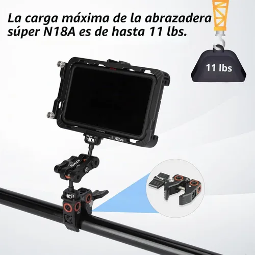 Vista 5 de Nitze Super Clamp para cámara con tornillos y adaptadores de rosca - N18A
