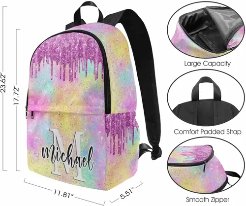 Vista 136 de Texto personalizado Elefante desgaste gafas mochila mochila mochila casual Daypack bolsa para mamá niñas, color86-4, Mochilas Daypack