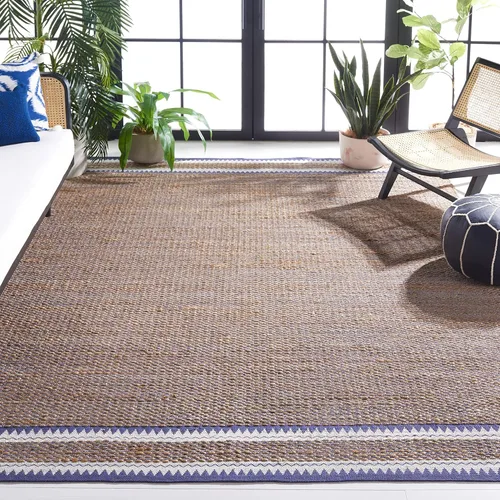 Vista 12 de SAFAVIEH Colección de fibra natural - Alfombra decorativa de 2 x 3 pies, color natural y negro, hecha a mano de yute rústico costero, ideal