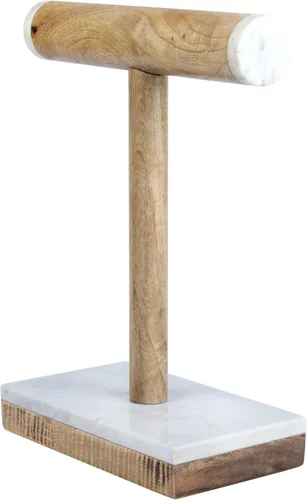 Vista 2 de Creative Home 74863Natural Mármol Blanco & Mango Madera Collar, Bangle Bar, Display Stand