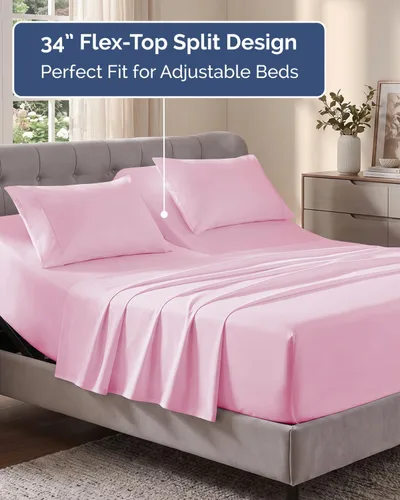 Vista 272 de Extra Deep Twin XL Sheet Set - 3 Piece College Dorm Room - White 01-Blanco