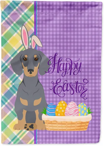 Vista 188 de Caroline's Treasures WDK4925GF Bandera de Pascua Airedale Terrier negra y tostada, tamaño jardín, bandera decorativa para patio exterior, patio