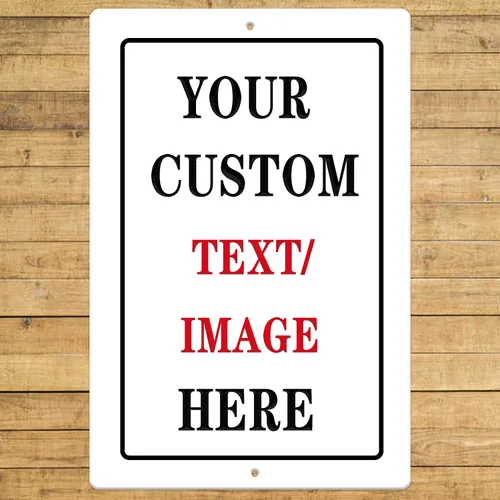 Vista 18 de Letreros de metal personalizados, letreros de estaño personalizados con logotipo de texto, imagen, impermeable, letreros de aluminio personalizados