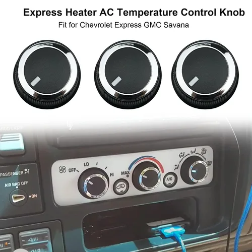 Vista 2 de 84141127 Perilla de control de temperatura CA para Chevrolet Express 2008-2021, apto para GMC Savana 2008-2017, 84793085 3 piezas