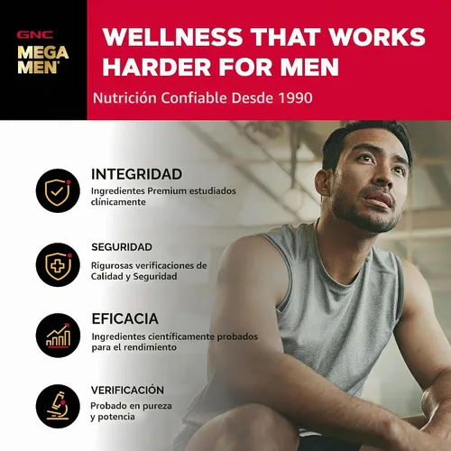 Vista 7 de Cápsulas GNC Mega, para la próstata y virilidad para hombres 90