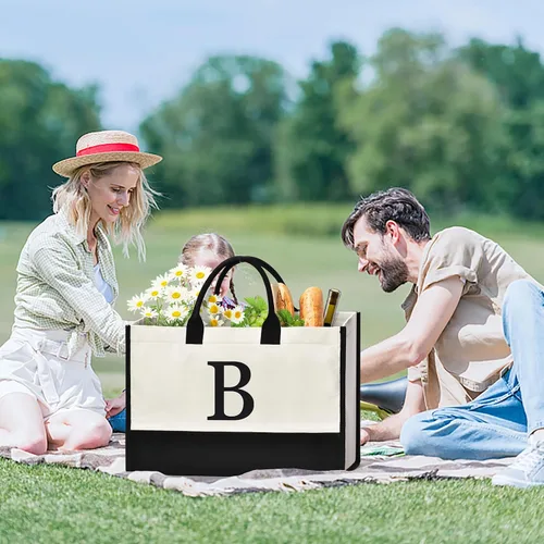 Vista 7 de Gifts For Women Personalized Initial Tote Bag Birthday Gifts For Women Her Mom Teacher Friend Sister Christmas Gifts