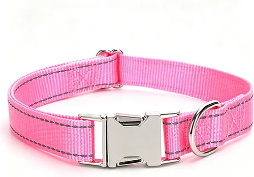 Vista 15 de Love Dream Collar reflectante para perro con hebilla de metal, collar de nailon ajustable de seguridad con hebilla de liberación rápida resistente