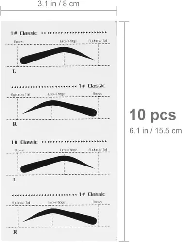 Vista 7 de 10 Uds. Plantillas de cejas para cejas, calcomanías adhesivas para dar forma a las cejas, herramientas de belleza de maquillaje para bricolaje