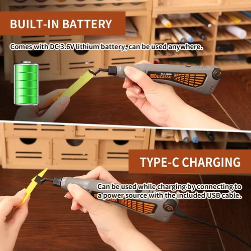 Vista 2 de Lijadora de bolígrafo inalámbrica, velocidad variable y carga USB con luz LED, herramienta eléctrica multiusos para lijar, pulido, acabado