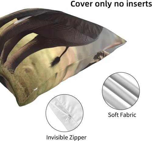 Vista 5 de Funda de almohada con estampado de elefante, cuadrada, suave, para decoración del hogar, sala de estar, cama, sofá, automóvil, 18 x 18 pulgadas